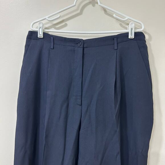 AKA Eddie Bauer Vtg Women 18 Tall Blue Wool Blazer Jacket & Classic Trousers Set - Picture 7 of 11